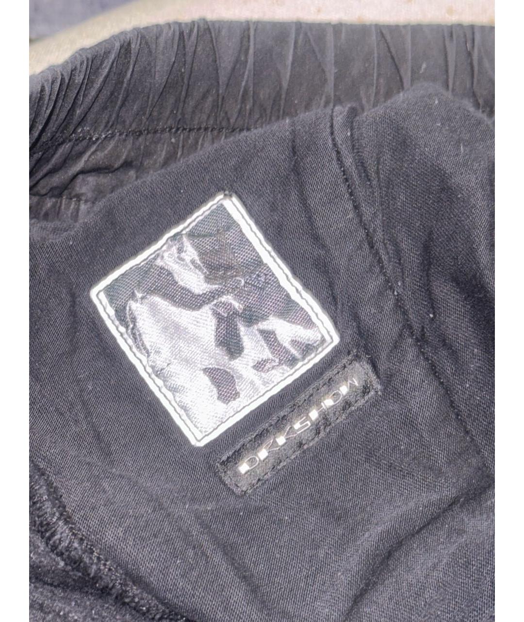 RICK OWENS DRKSHDW Черные хлопковые повседневные брюки, фото 3