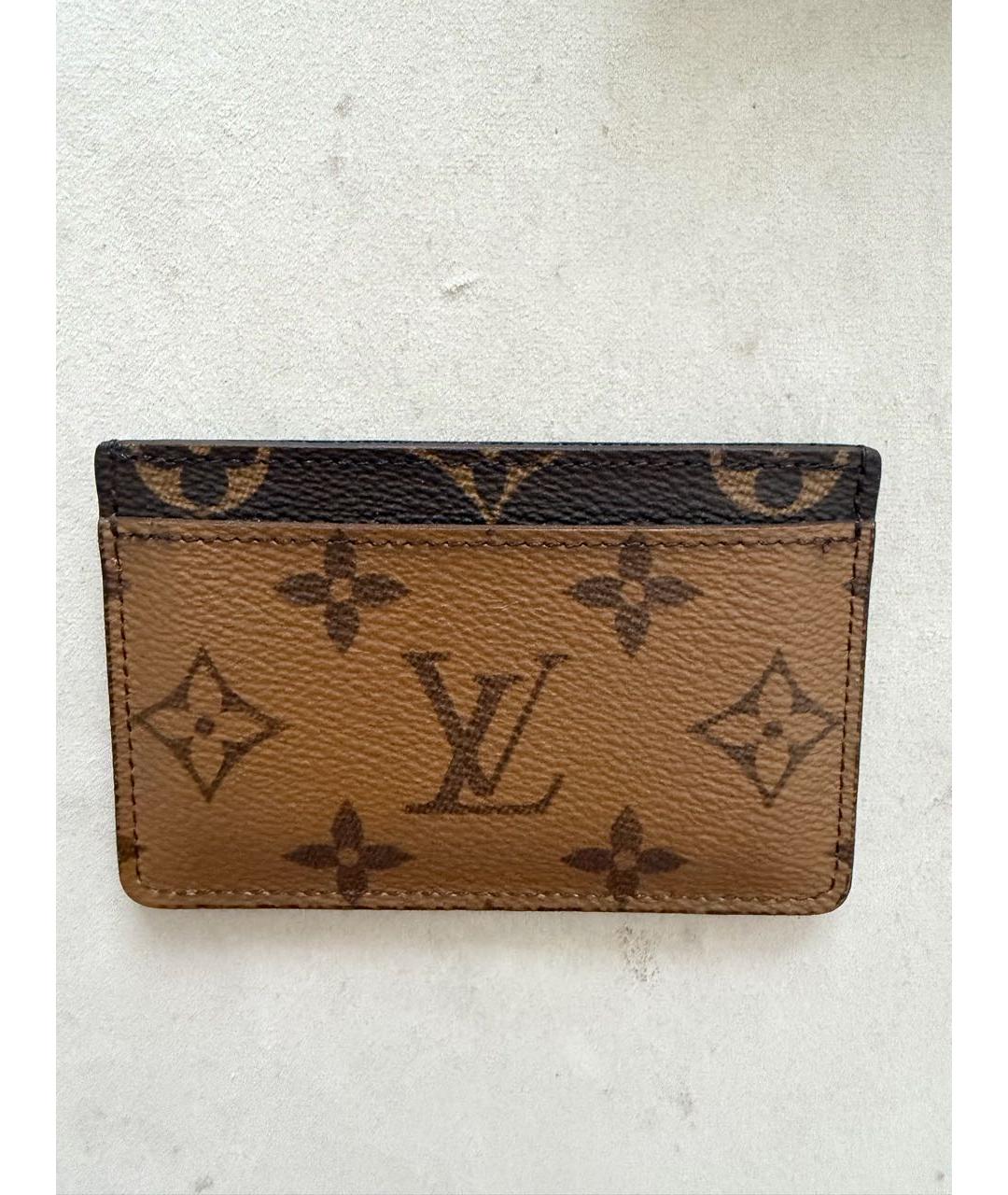 LOUIS VUITTON Коричневый кардхолдер, фото 4