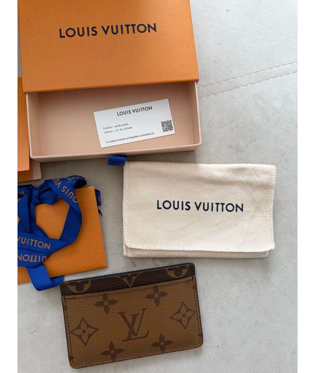 LOUIS VUITTON Коричневый кардхолдер, фото 2