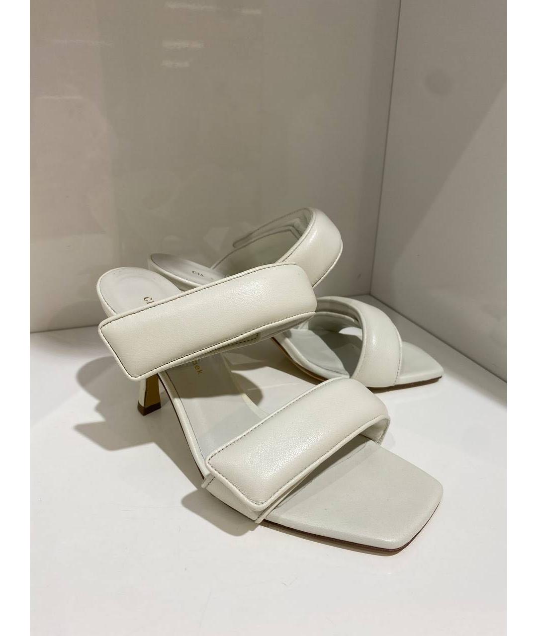 GIABORGHINI Белые кожаные мюли, фото 2