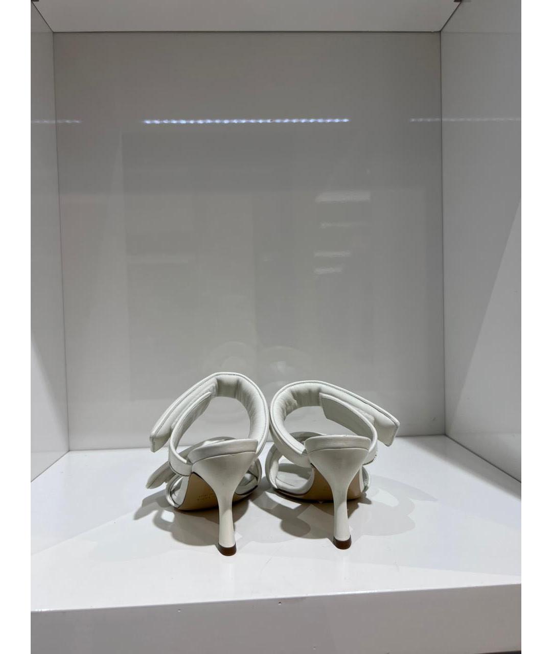 GIABORGHINI Белые кожаные мюли, фото 4