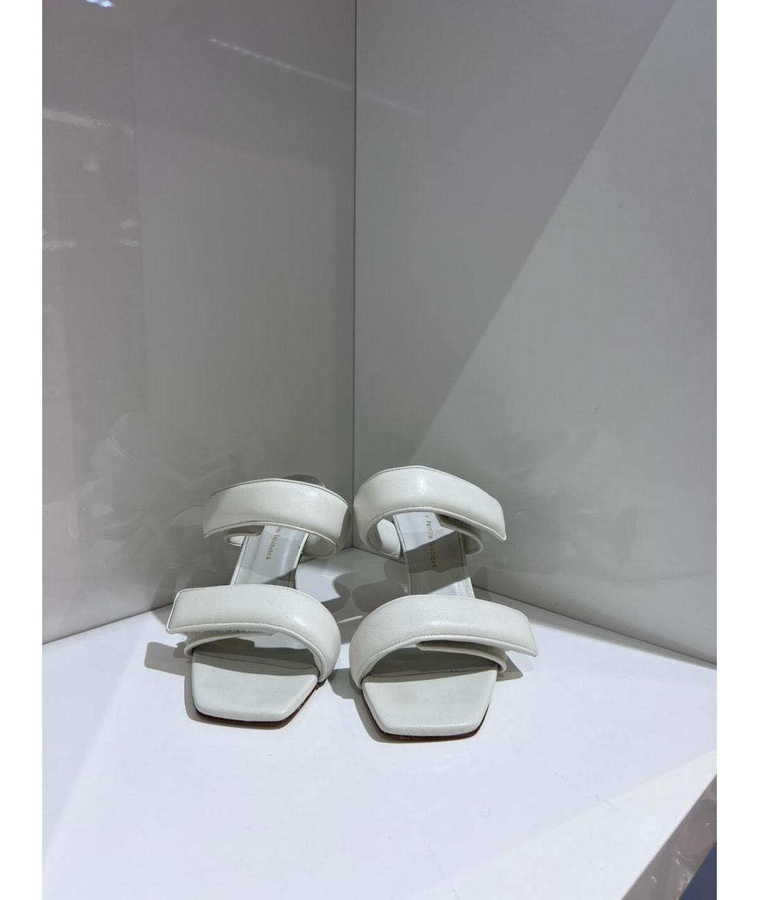 GIABORGHINI Белые кожаные мюли, фото 3