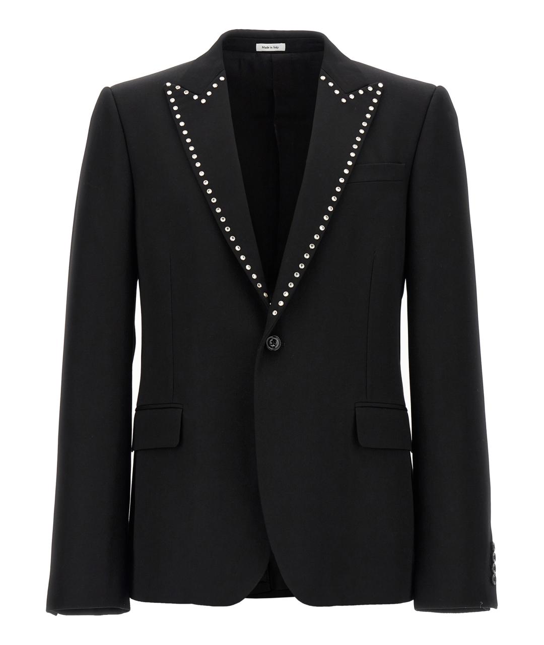 ALEXANDER MCQUEEN Черный шерстяной пиджак, фото 1