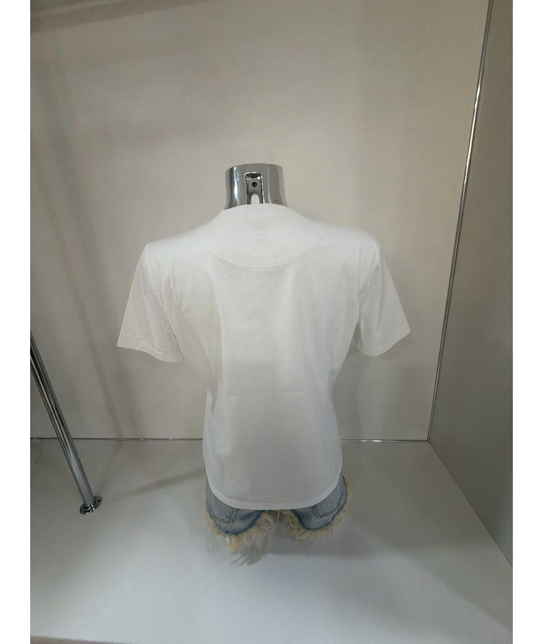 HERMES Белая хлопко-эластановая футболка, фото 2