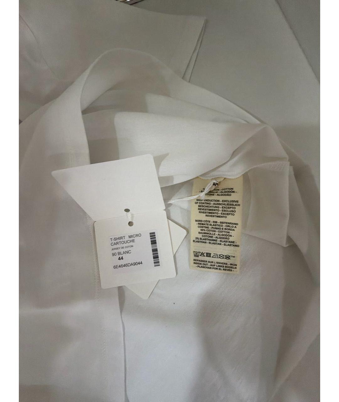HERMES Белая хлопко-эластановая футболка, фото 4