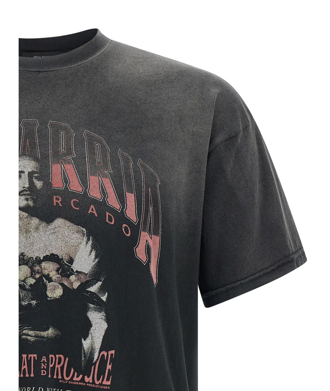 WILLY CHAVARRIA Черная хлопковая футболка, фото 3