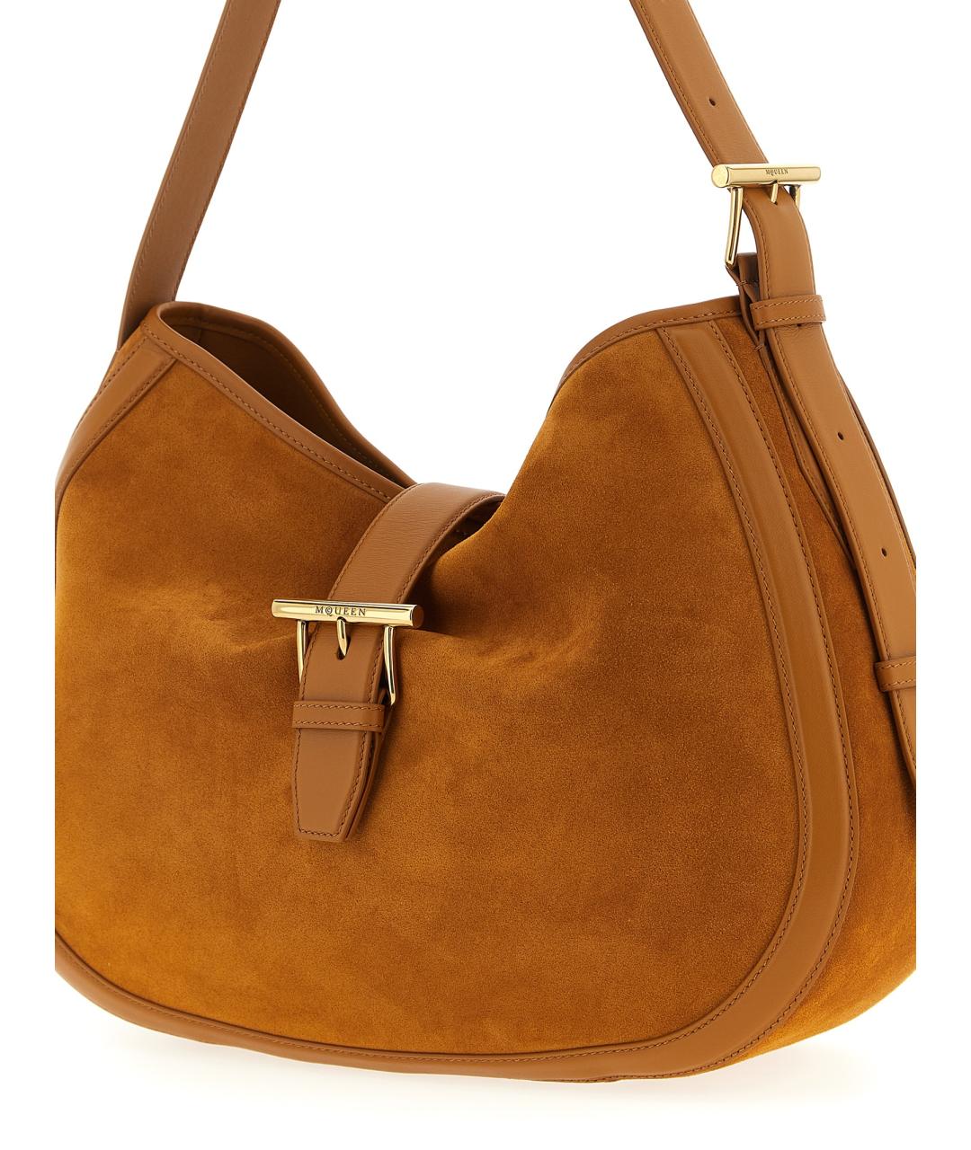 ALEXANDER MCQUEEN Коричневая кожаная сумка через плечо, фото 3