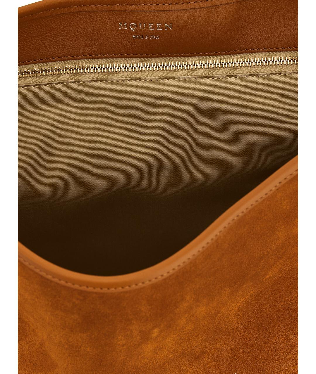 ALEXANDER MCQUEEN Коричневая кожаная сумка через плечо, фото 4