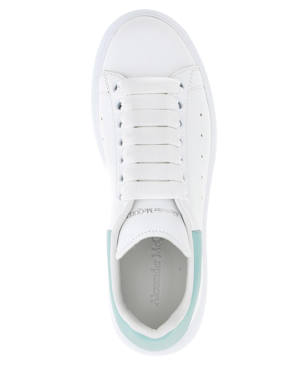 ALEXANDER MCQUEEN Голубые кожаные кроссовки, фото 4