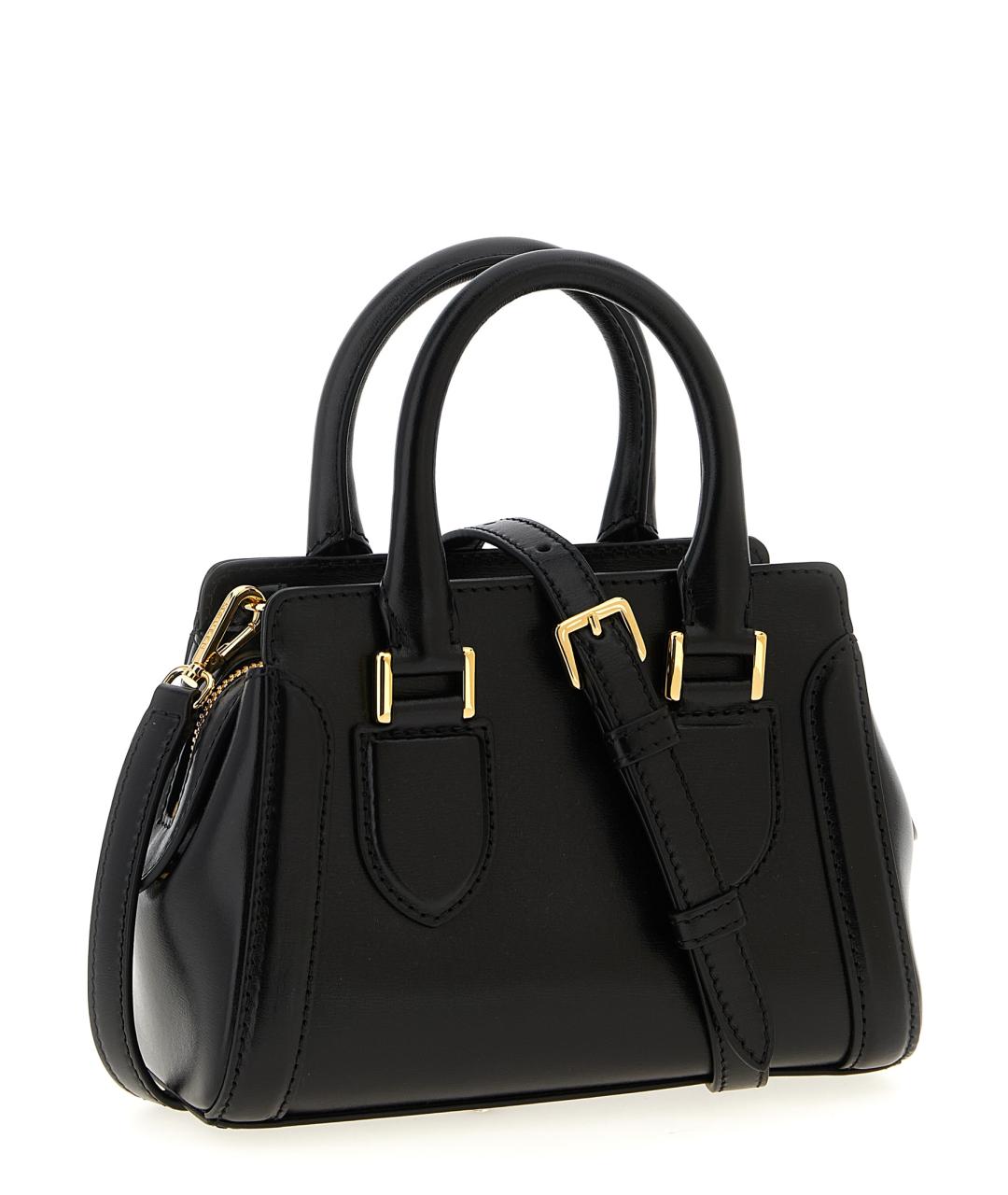 ALEXANDER MCQUEEN Черная кожаная сумка тоут, фото 2