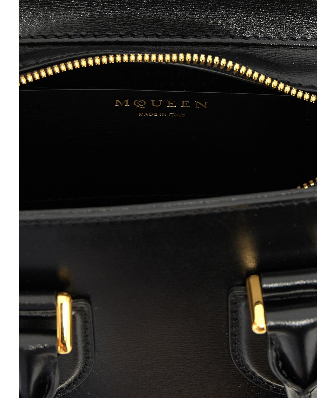 ALEXANDER MCQUEEN Черная кожаная сумка тоут, фото 4