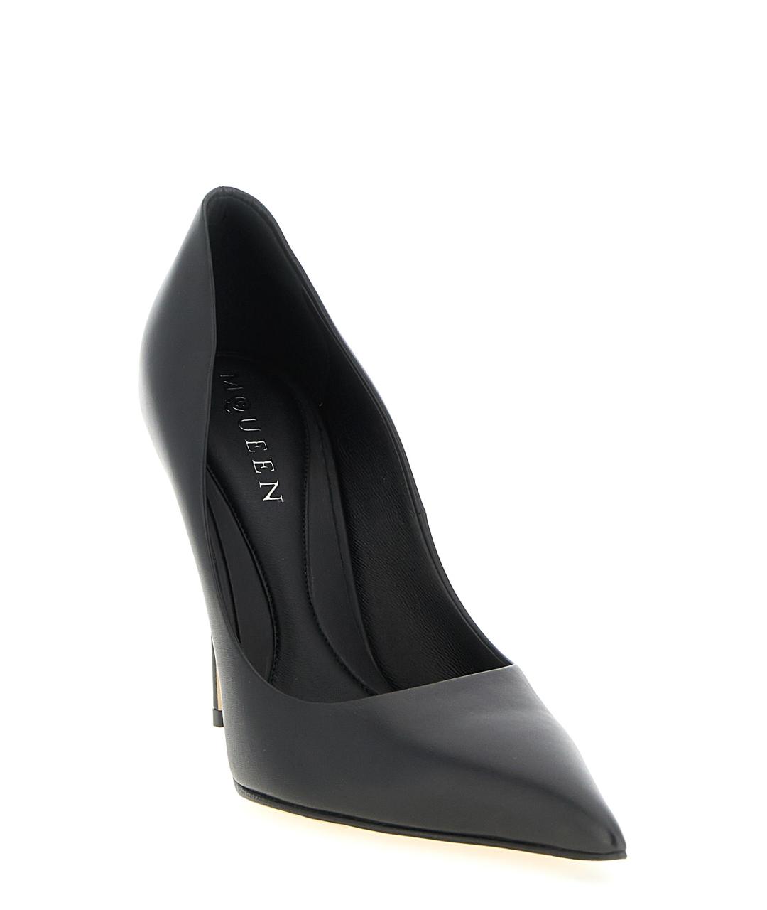 ALEXANDER MCQUEEN Черные кожаные туфли, фото 2