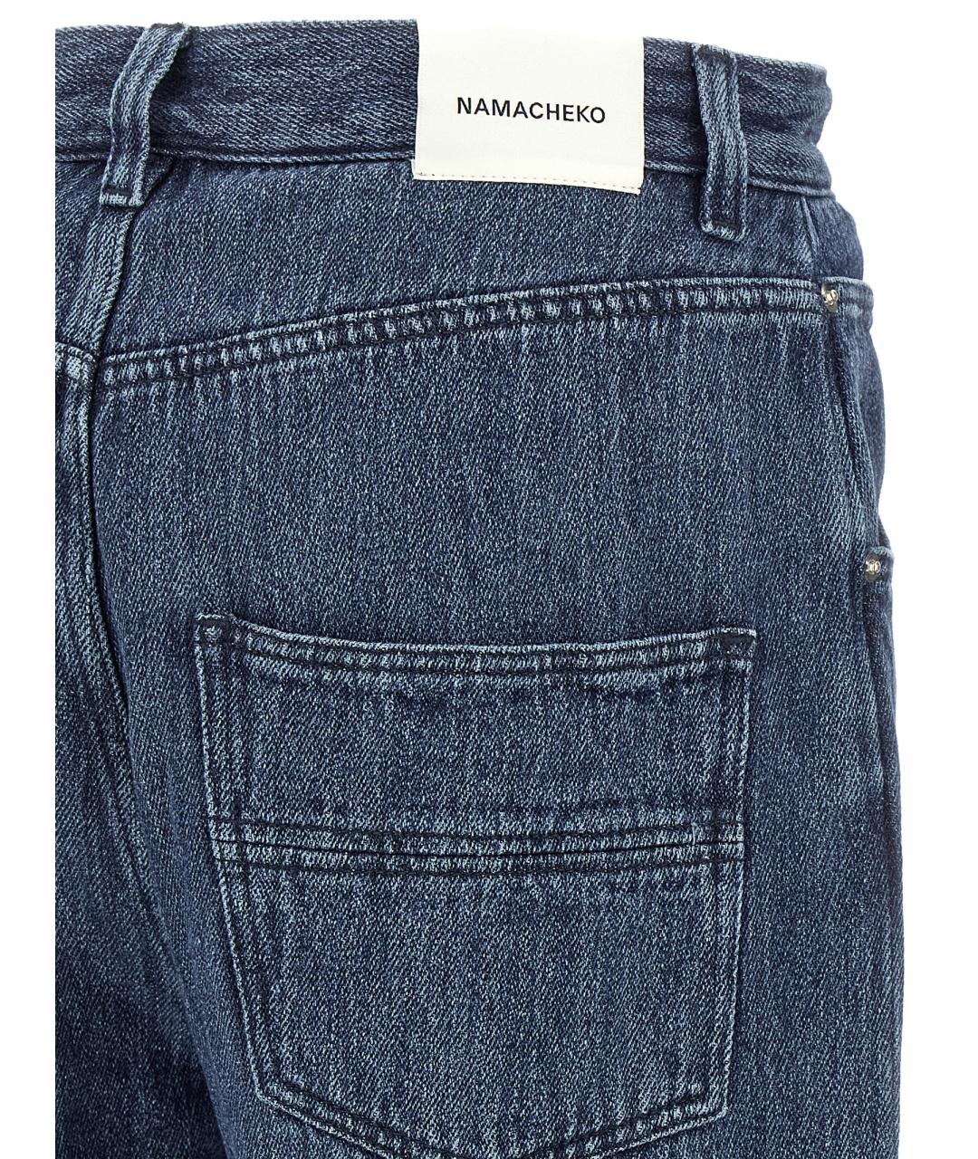NAMACHEKO Синие хлопковые прямые джинсы, фото 4