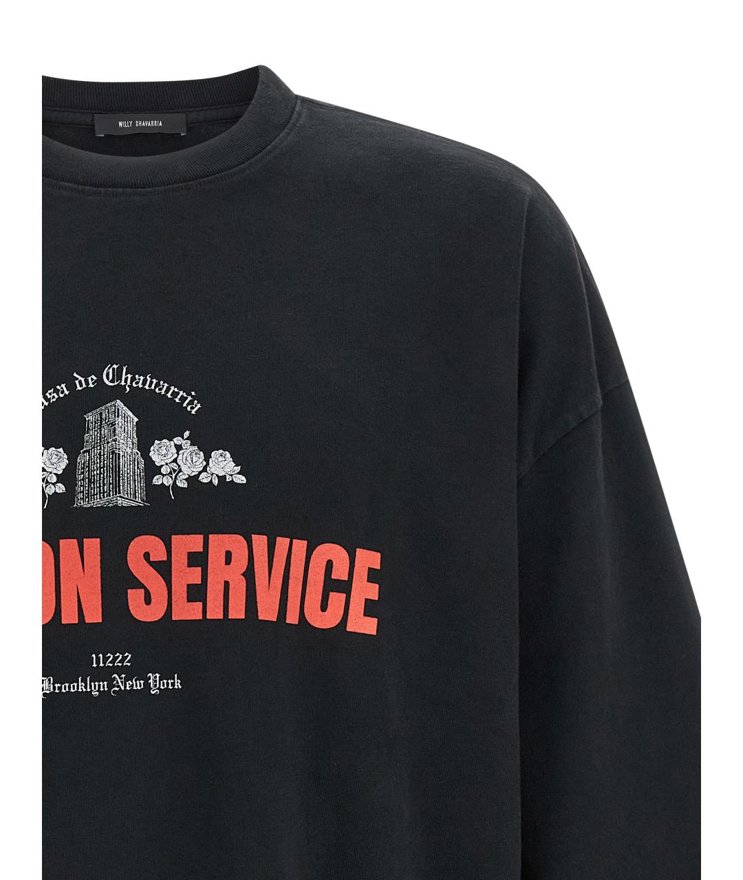 WILLY CHAVARRIA Черная хлопковая футболка, фото 3