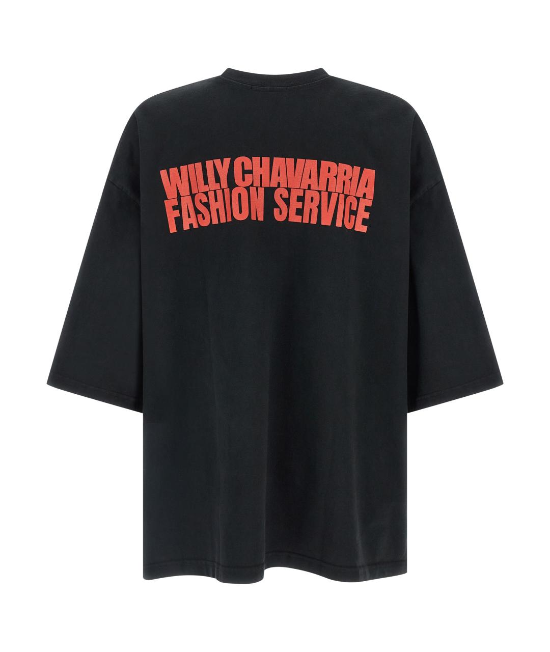 WILLY CHAVARRIA Черная хлопковая футболка, фото 2