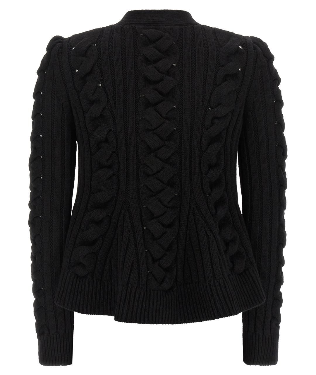 ALEXANDER MCQUEEN Черный шерстяной кардиган, фото 2