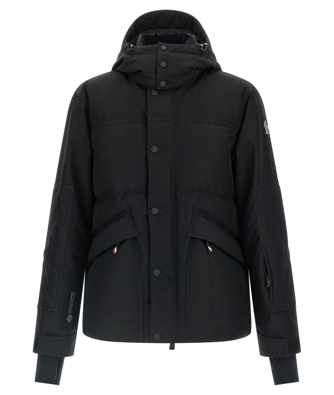 MONCLER GRENOBLE Черный полиэстеровый пуховик, фото 1