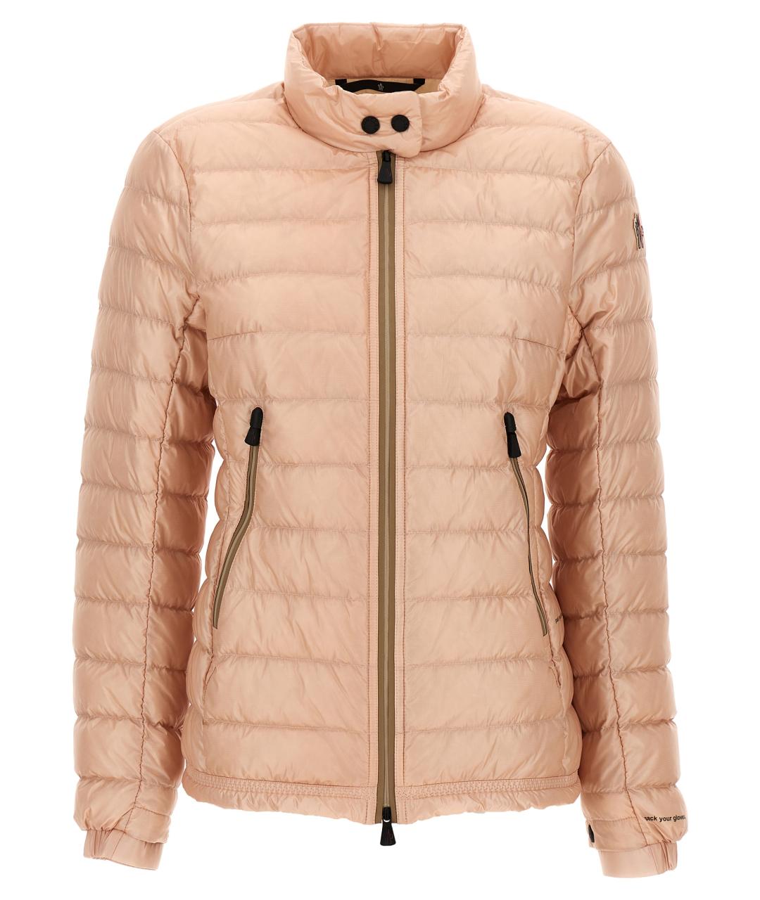 MONCLER GRENOBLE Розовый полиамидовый пуховик, фото 1