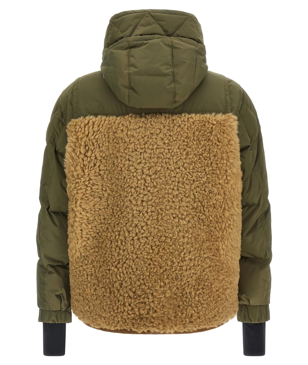 MONCLER GRENOBLE Зеленый полиамидовый пуховик, фото 2