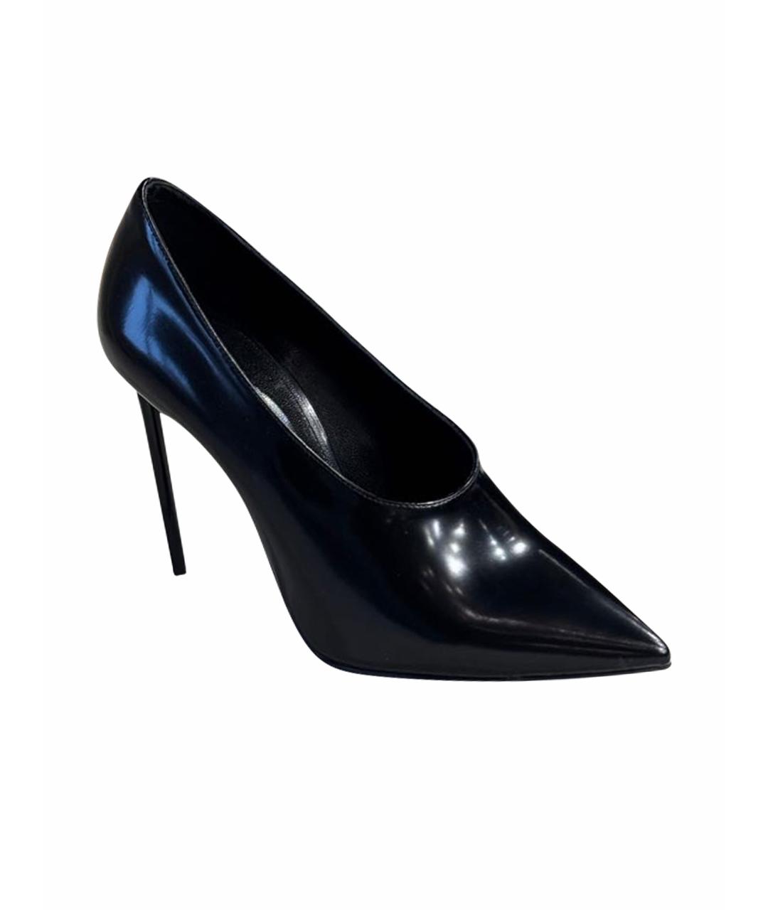 SAINT LAURENT Черные кожаные туфли, фото 1