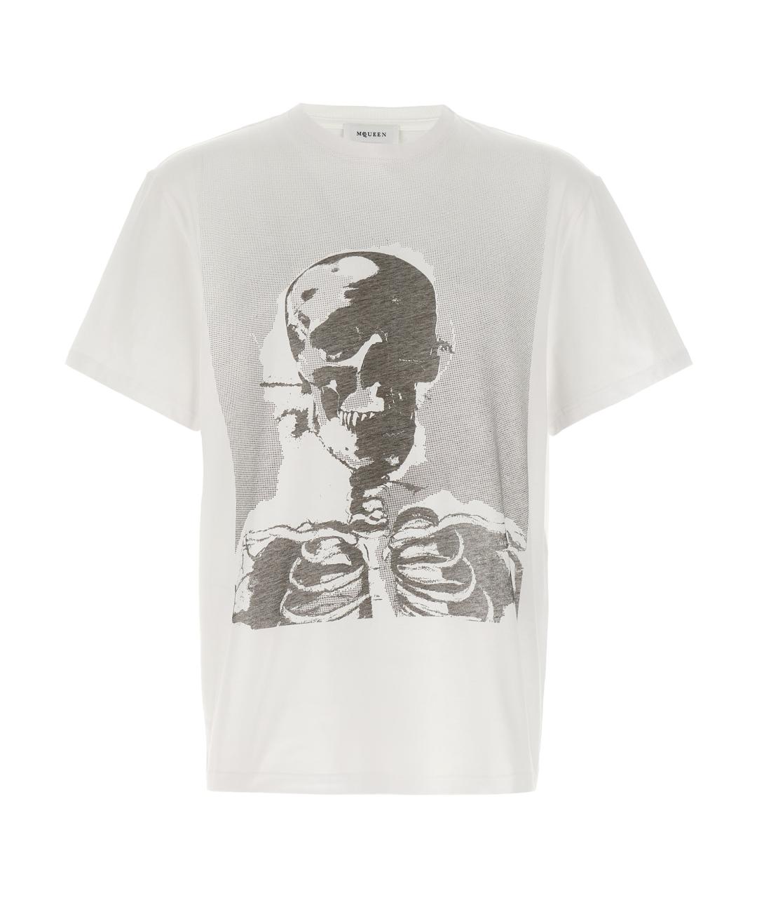 ALEXANDER MCQUEEN Белая хлопковая футболка, фото 1