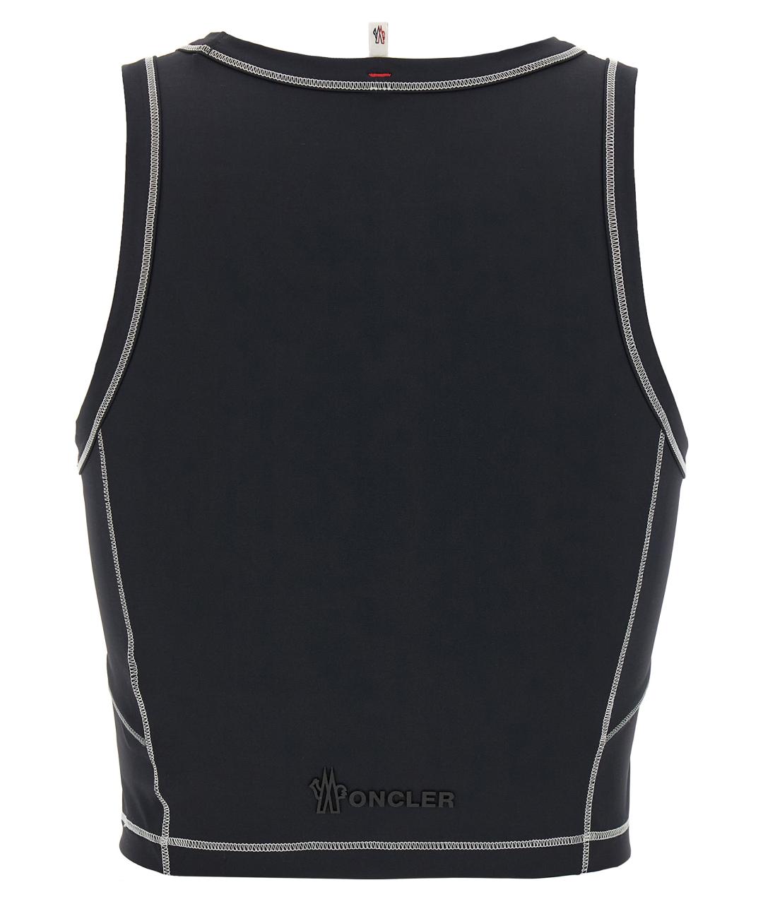 MONCLER GRENOBLE Черная полиамидовая майка, фото 2