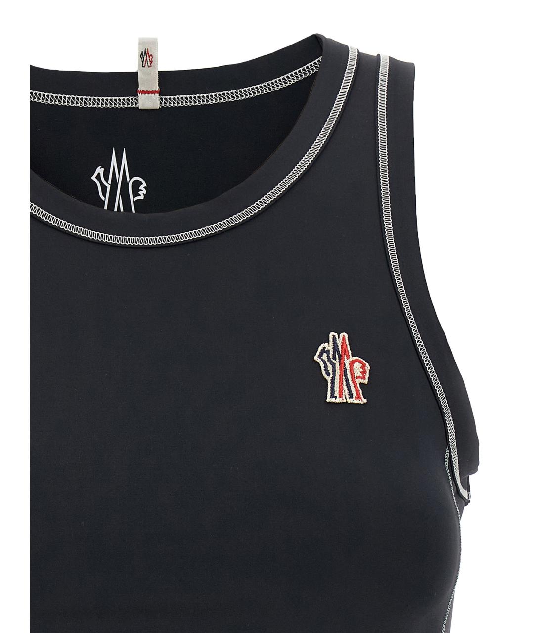 MONCLER GRENOBLE Черная полиамидовая майка, фото 3