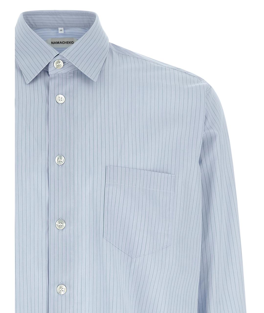 NAMACHEKO Голубая хлопковая кэжуал рубашка, фото 3