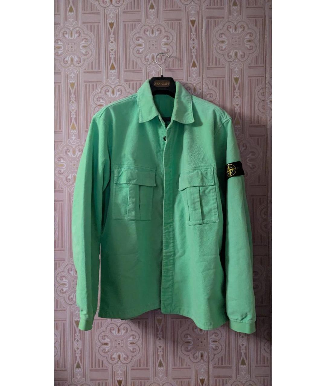 STONE ISLAND Салатовая хлопковая куртка, фото 10