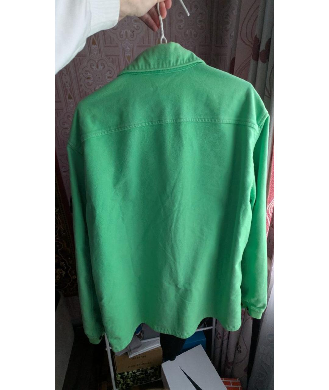 STONE ISLAND Салатовая хлопковая куртка, фото 2