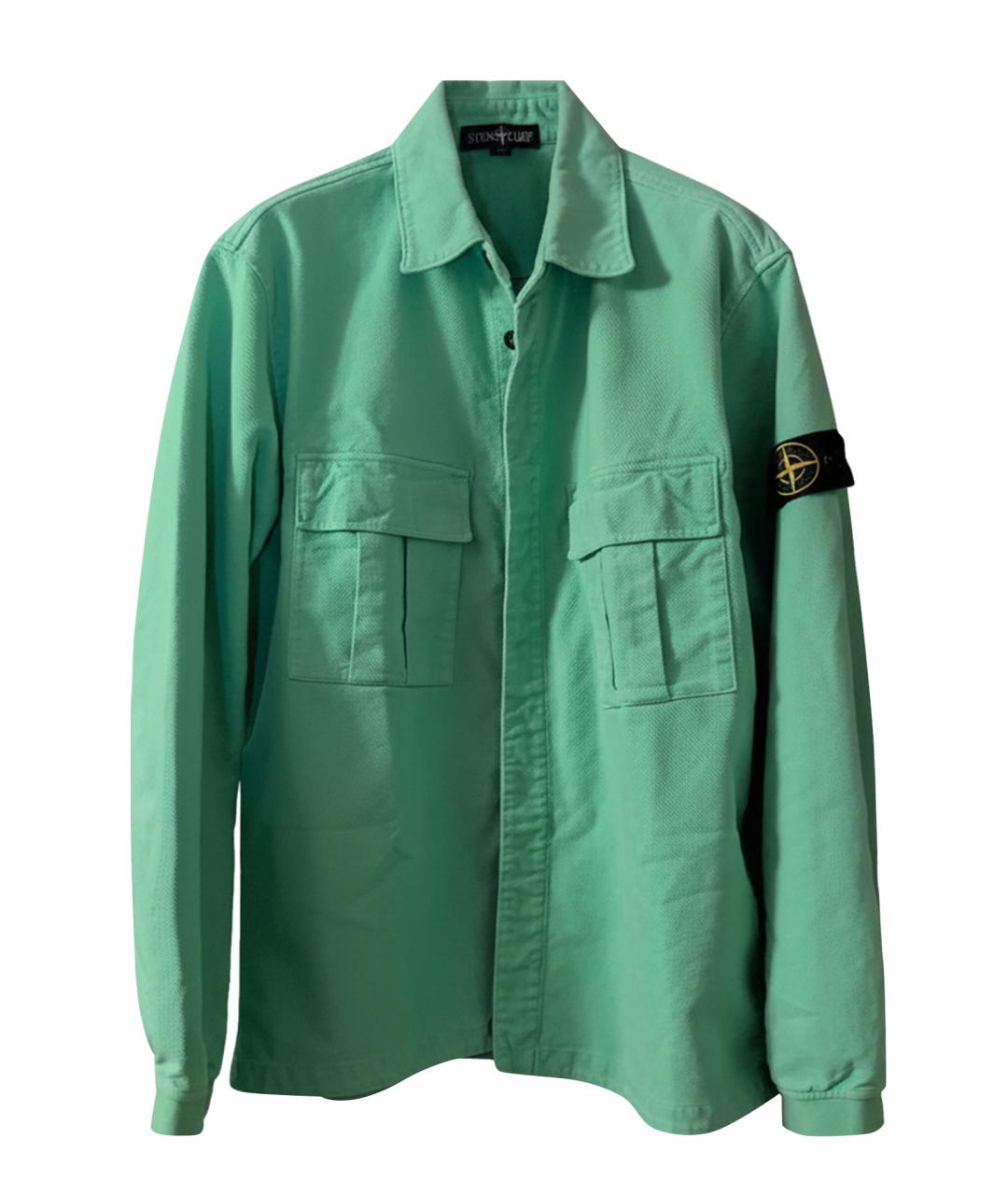 STONE ISLAND Салатовая хлопковая куртка, фото 1