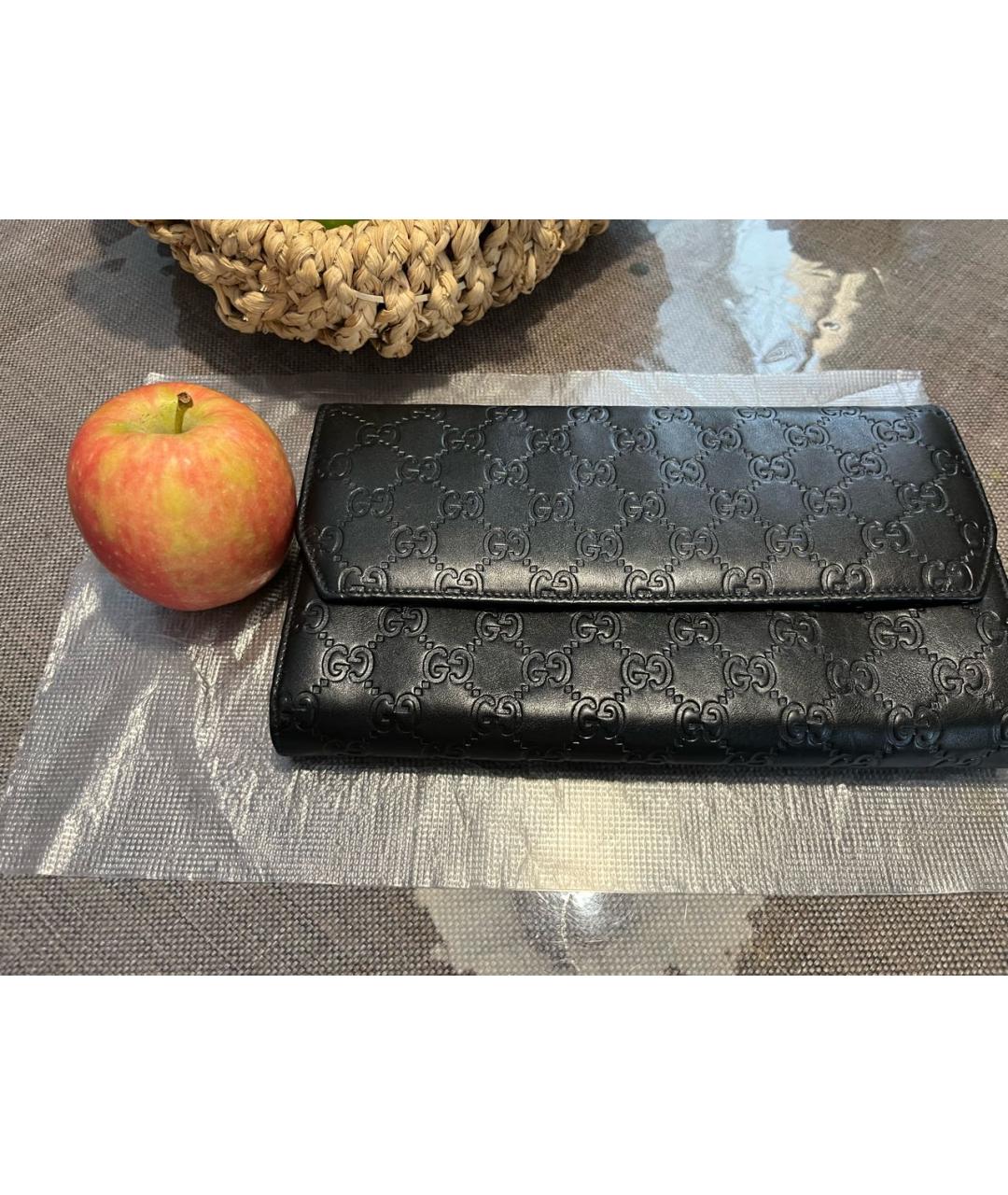 GUCCI Черный кожаный кошелек, фото 4