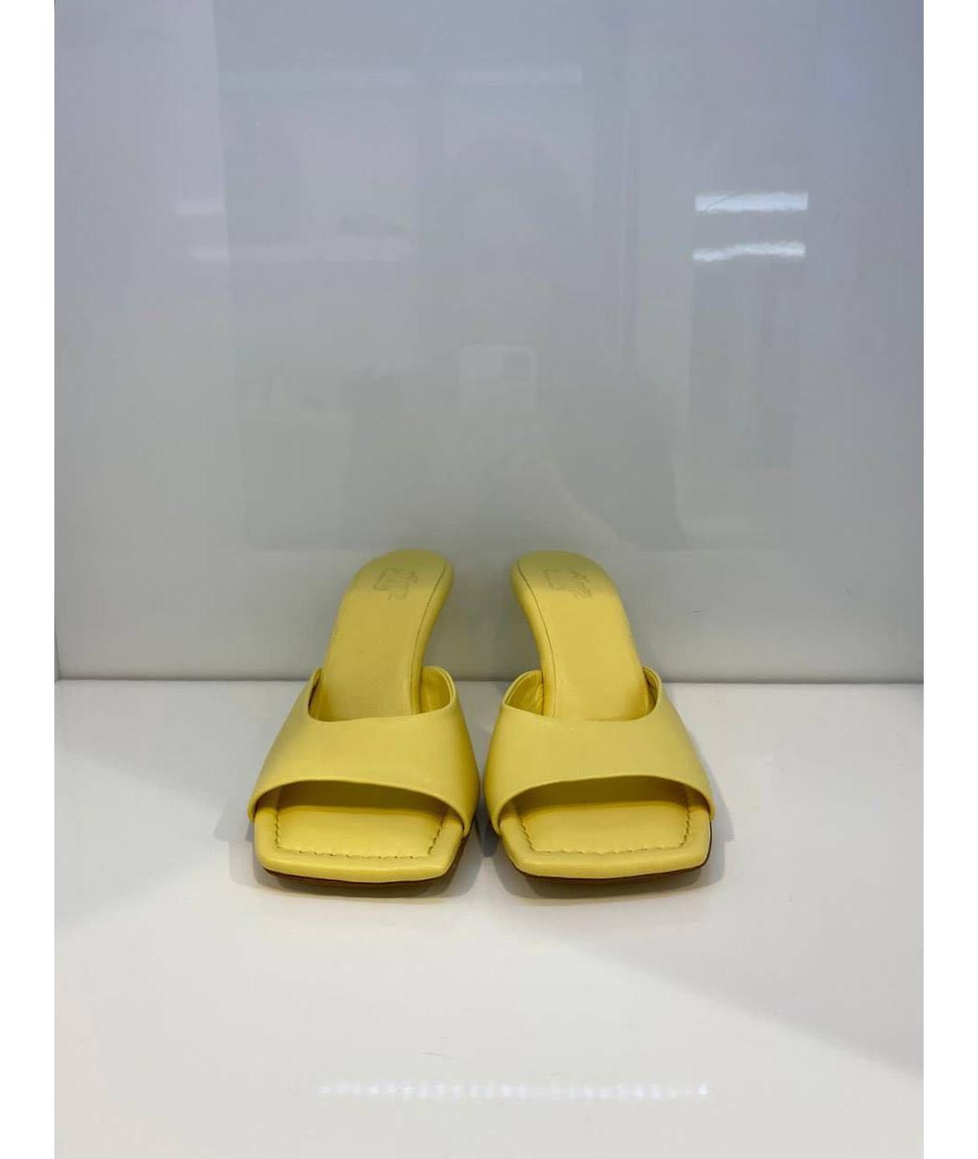 GIABORGHINI Желтые кожаные мюли, фото 2