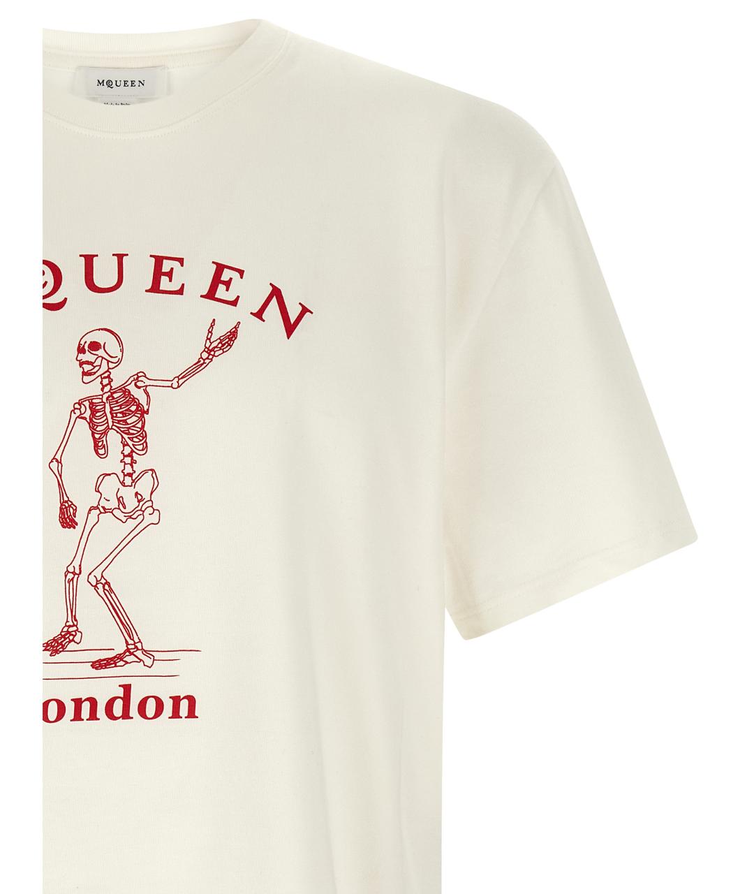 ALEXANDER MCQUEEN Красная хлопковая футболка, фото 3