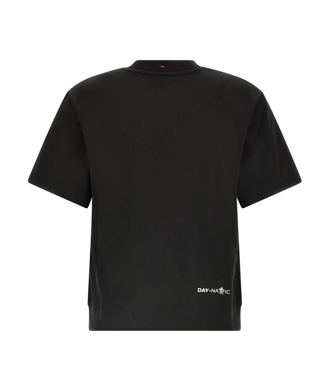 MONCLER GRENOBLE Черная хлопковая футболка, фото 3