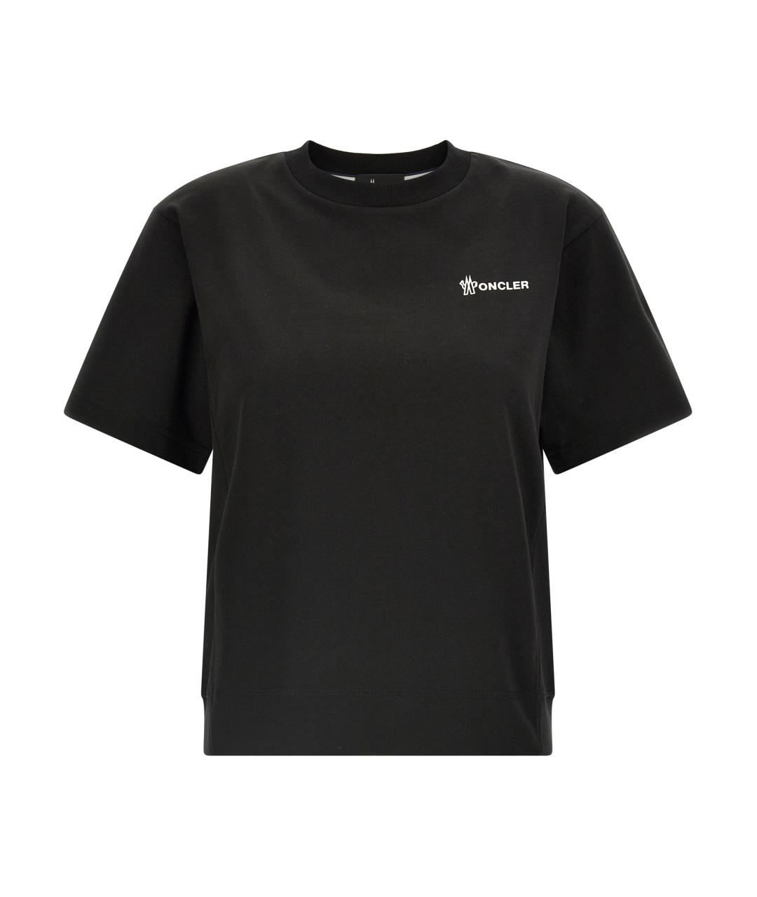 MONCLER GRENOBLE Черная хлопковая футболка, фото 1