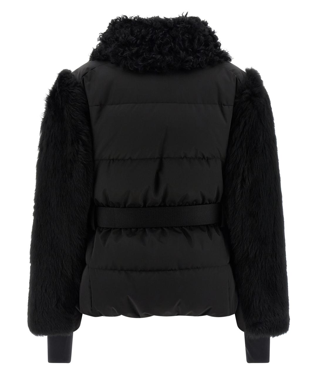 MONCLER GRENOBLE Черная полиэстеровая шуба, фото 2