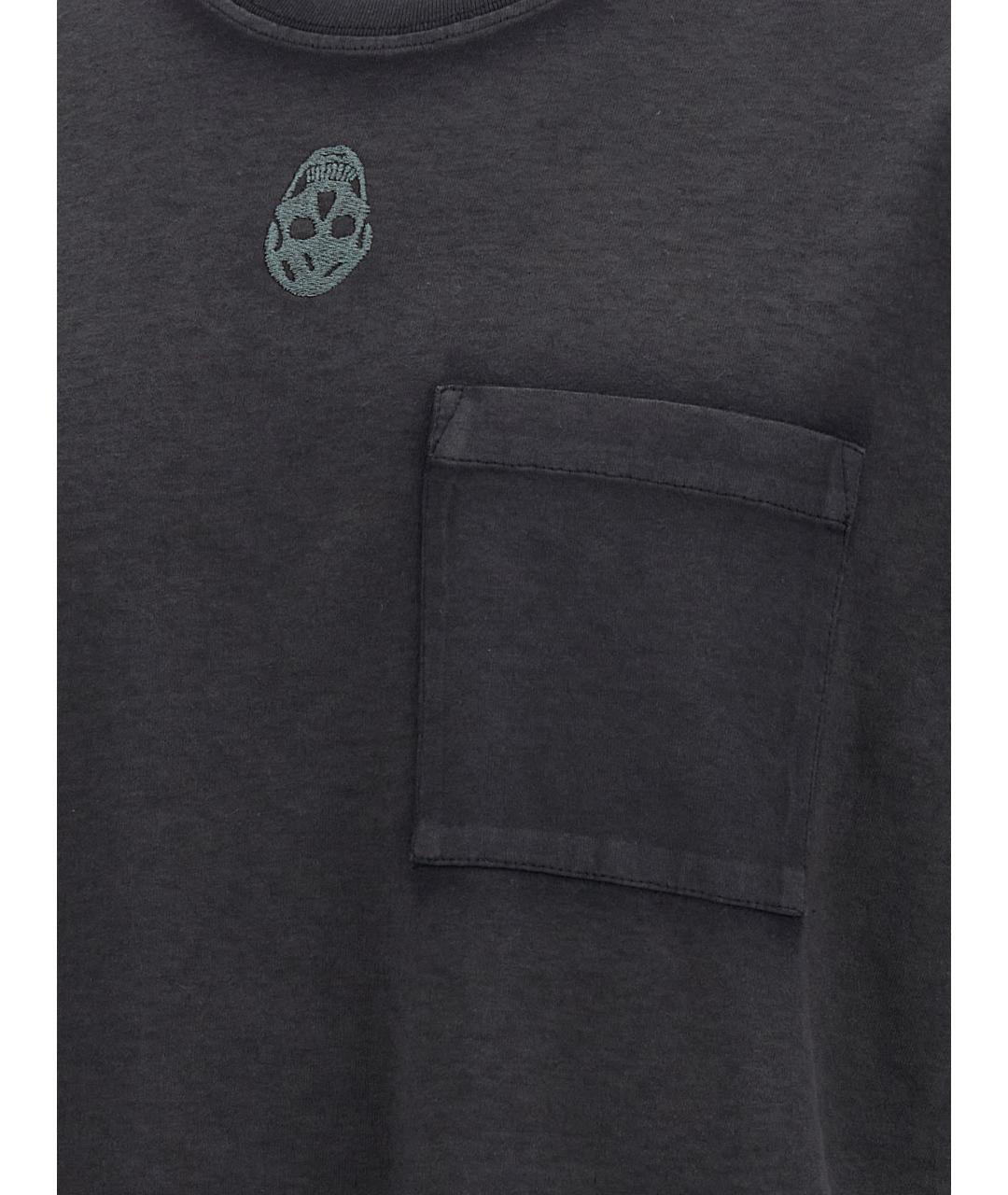 ALEXANDER MCQUEEN Черная хлопковая футболка, фото 4