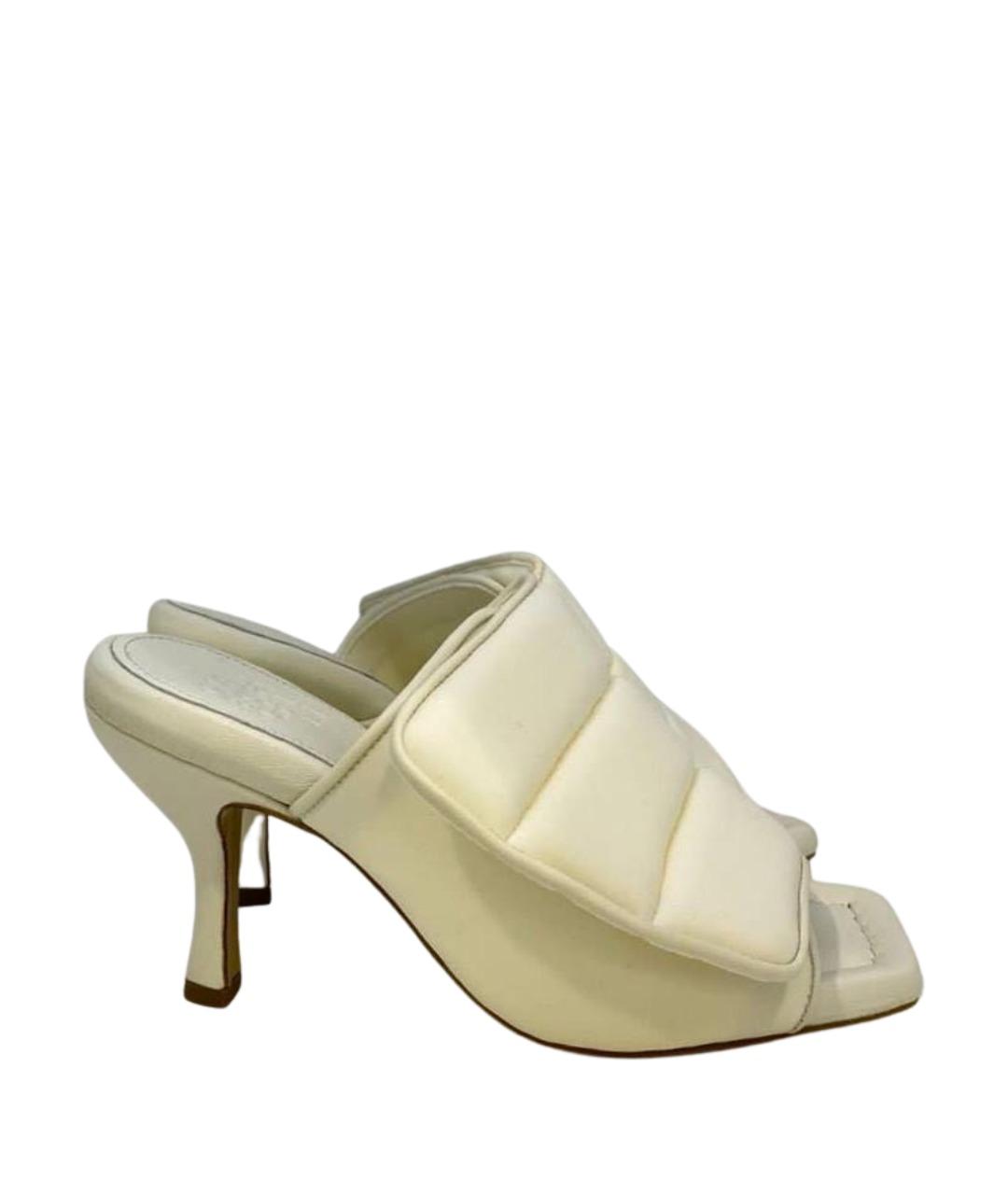 GIABORGHINI Белые текстильные мюли, фото 1