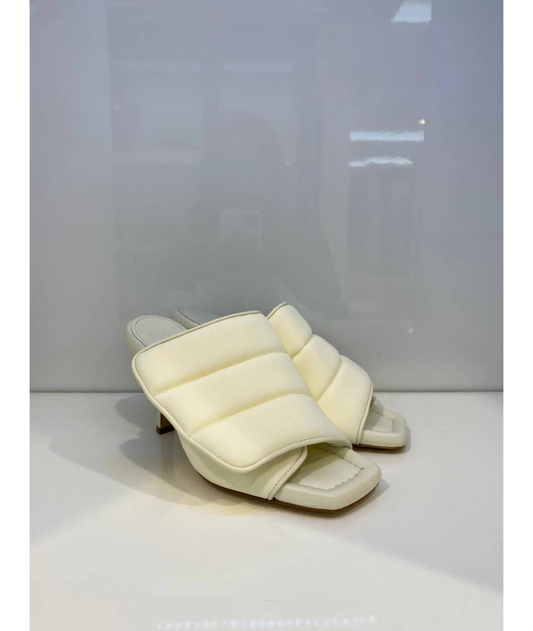 GIABORGHINI Белые текстильные мюли, фото 3