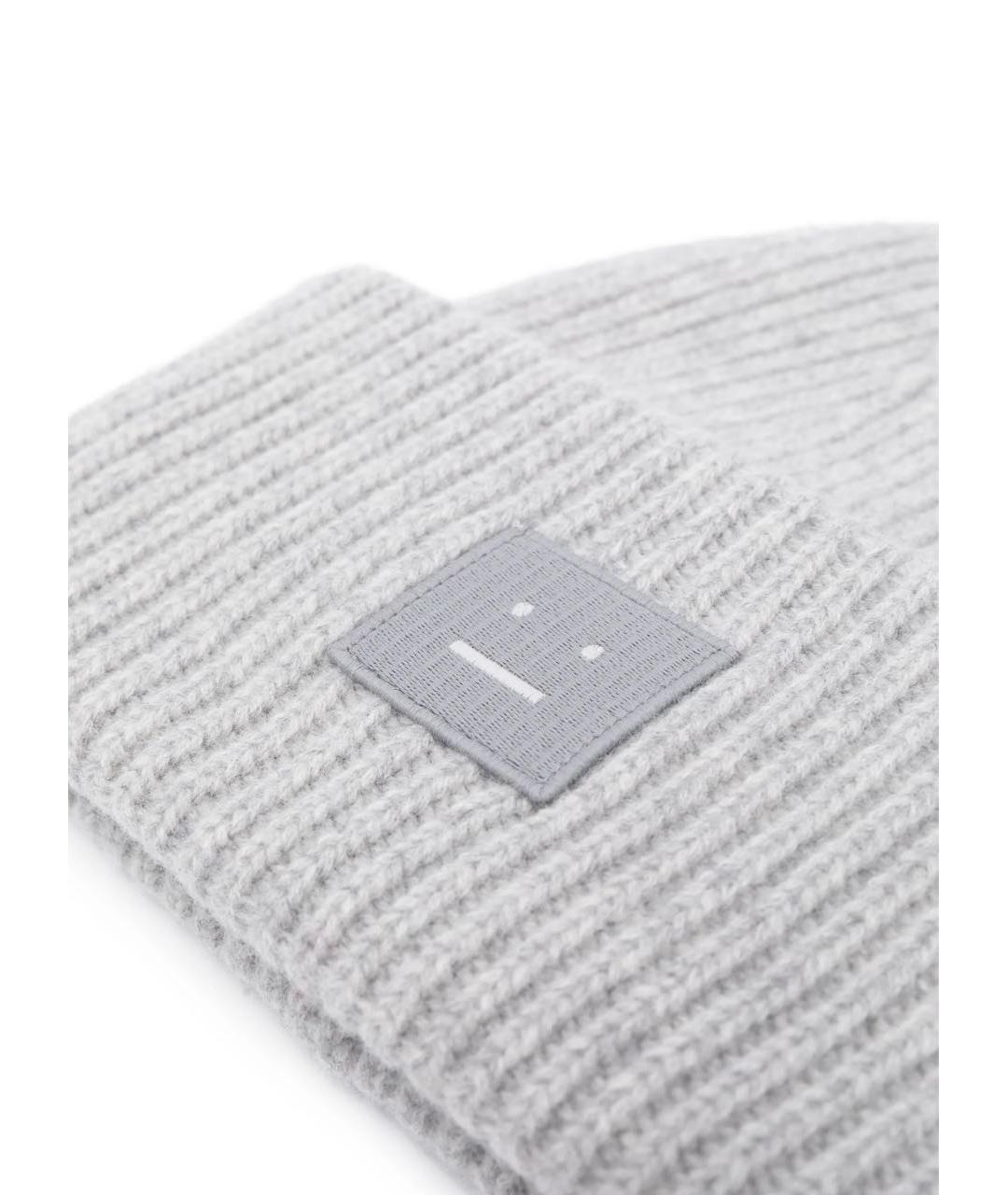 ACNE STUDIOS Серая шерстяная шапка, фото 3