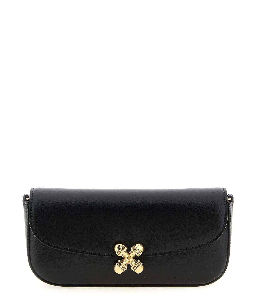 ALEXANDER MCQUEEN Черная кожаная сумка через плечо, фото 1