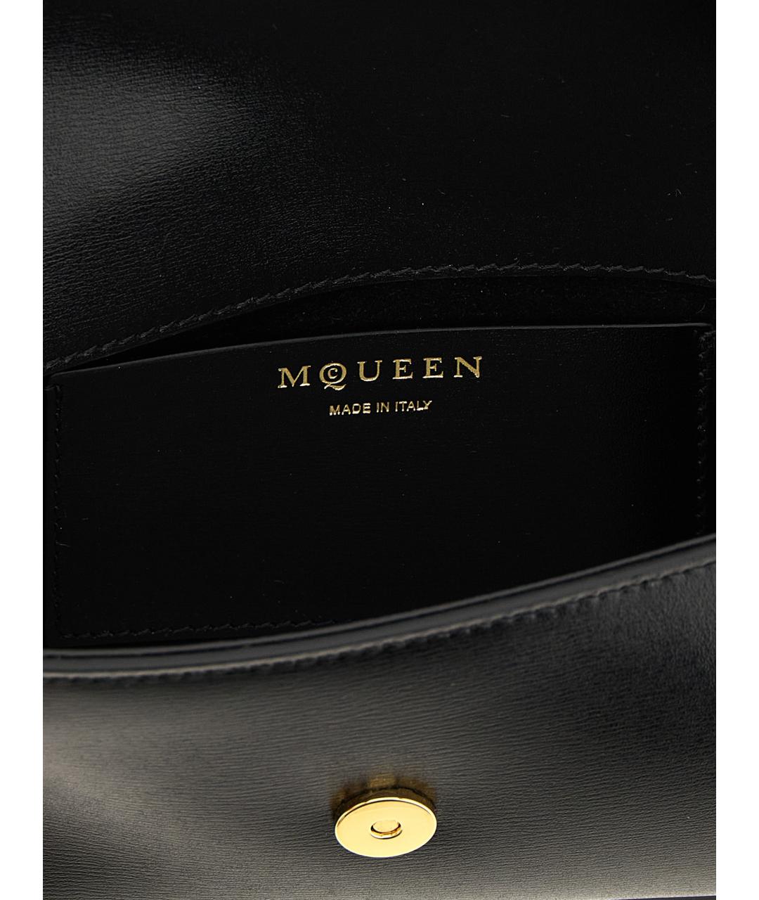ALEXANDER MCQUEEN Черная кожаная сумка через плечо, фото 4