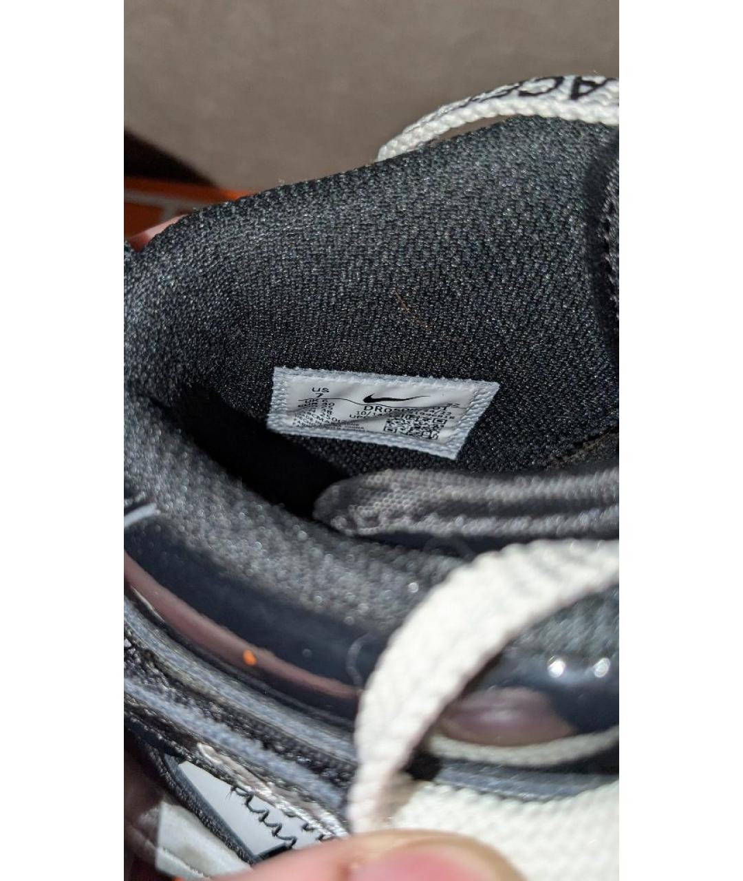 NIKE X OFF-WHITE Черные высокие кроссовки / кеды из лакированной кожи, фото 7