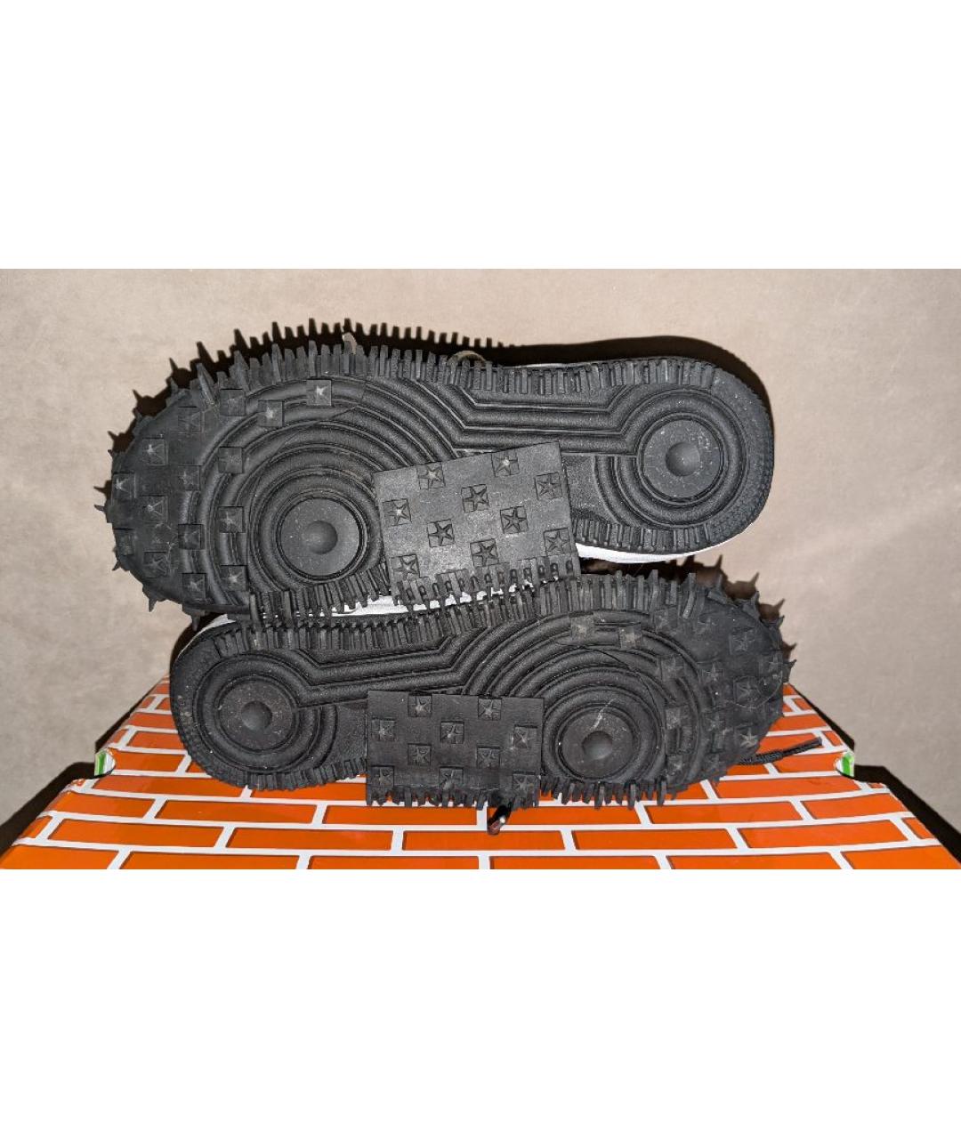 NIKE X OFF-WHITE Черные высокие кроссовки / кеды из лакированной кожи, фото 4