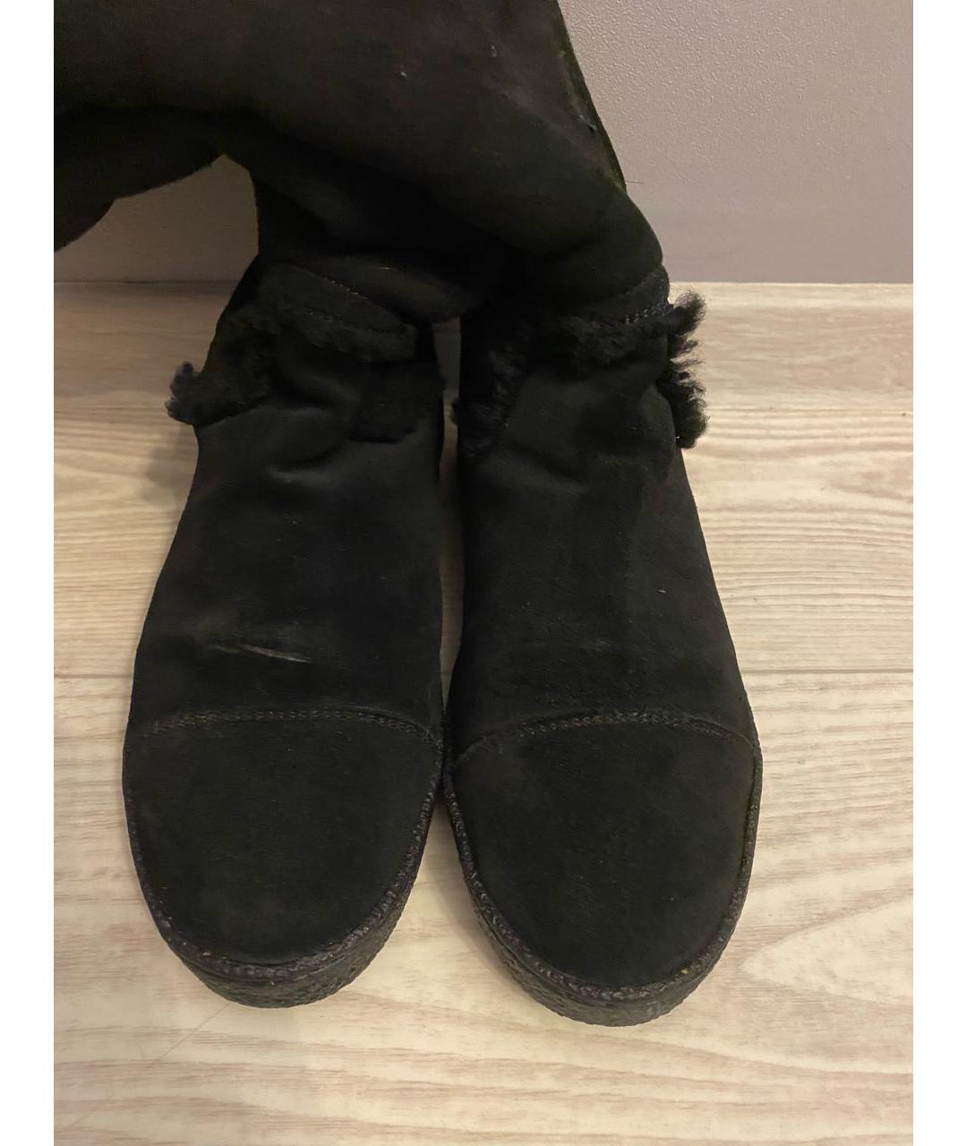 CHANEL Черные замшевые сапоги, фото 3