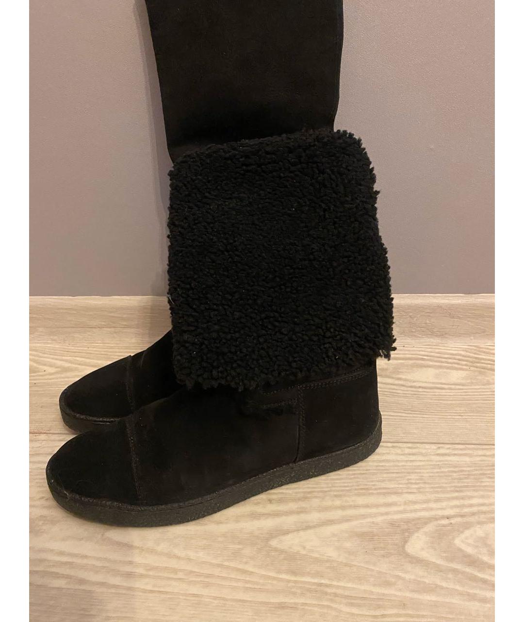 CHANEL Черные замшевые сапоги, фото 8