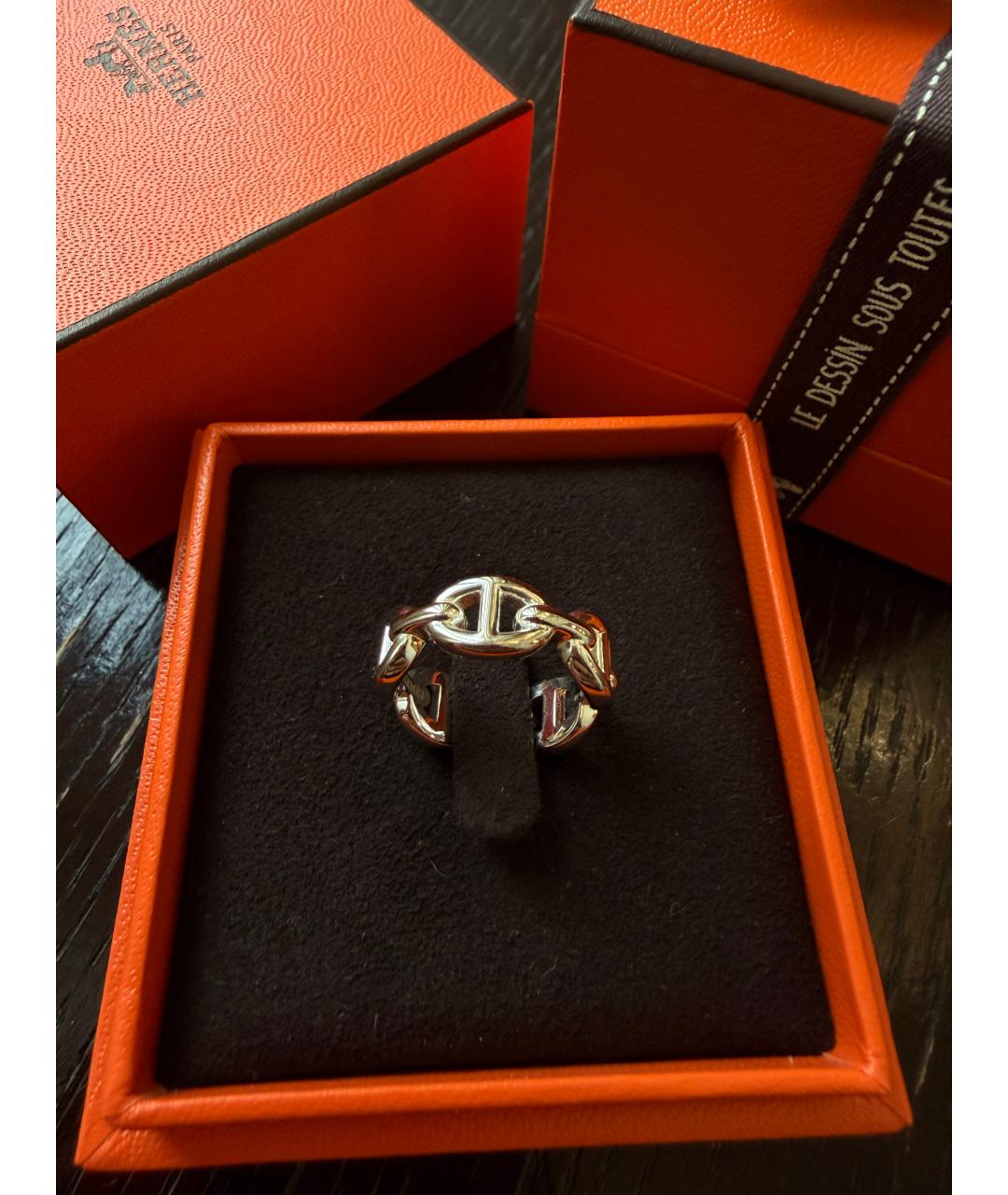HERMES Серебряное серебряное кольцо, фото 3