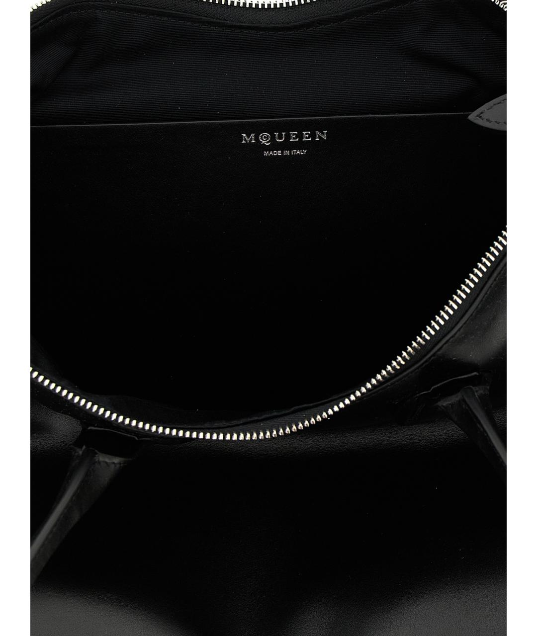 ALEXANDER MCQUEEN Черная кожаная сумка через плечо, фото 4