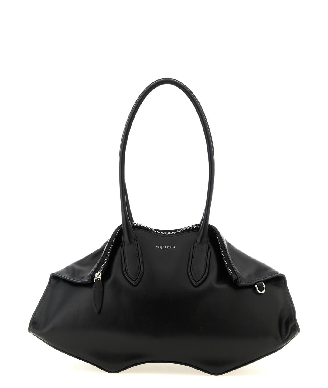 ALEXANDER MCQUEEN Черная кожаная сумка через плечо, фото 1